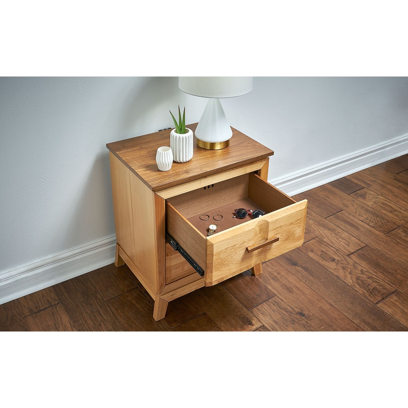 AAmerica Modway Transitional Nightstand with USB Port Howell Furniture Nightstands